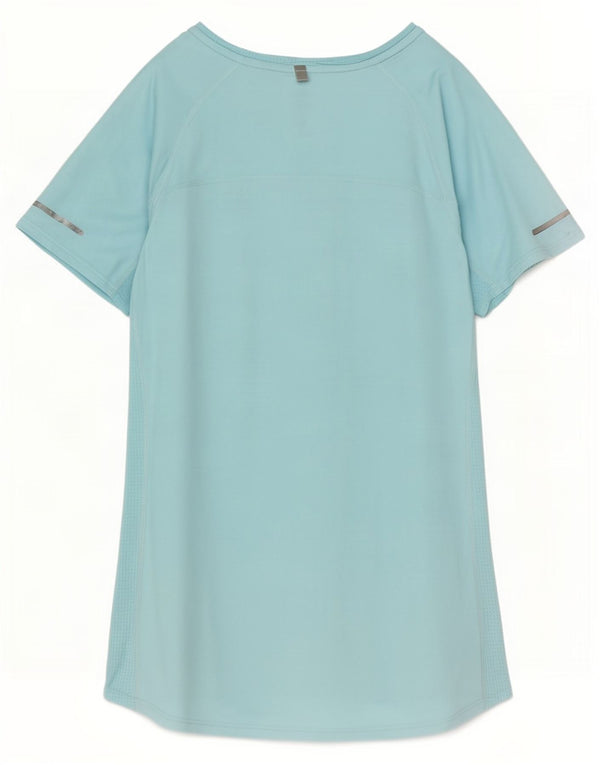 Nike Dame Dri Fit T-Shirt Top UK 10 Small Blue Polyester