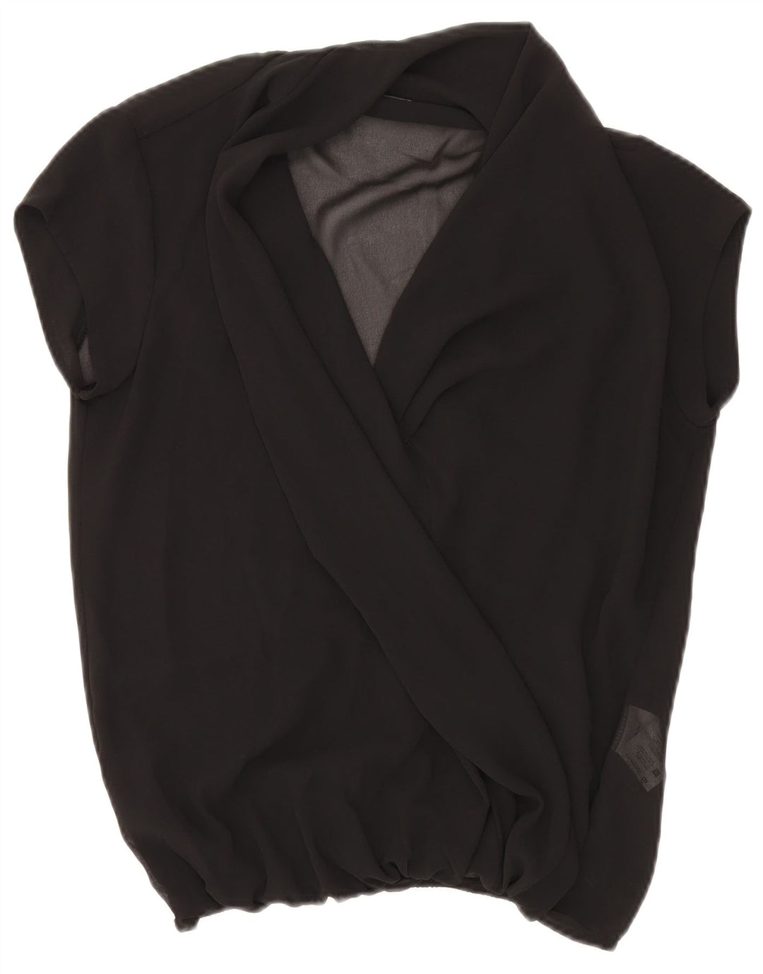 Sandro Ferrone Dame See Through Bluse Top UK 10 Small Black Polyester