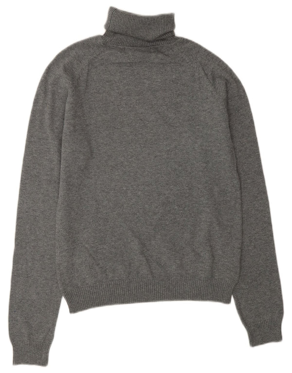 Zara Dame Rullehals Sweater UK 14 Medium Grå Bomuld