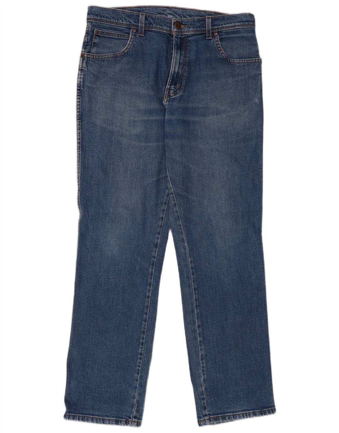 Wrangler Straight Jeans til mænd W34 L32 blå bomuld