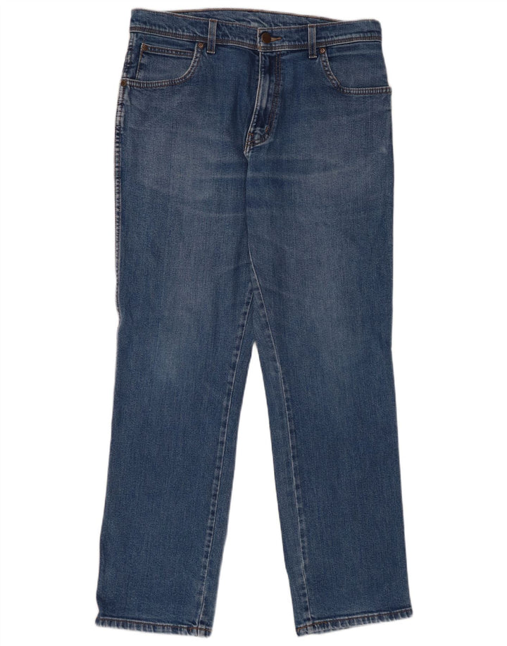 Wrangler Straight Jeans til mænd W34 L32 blå bomuld