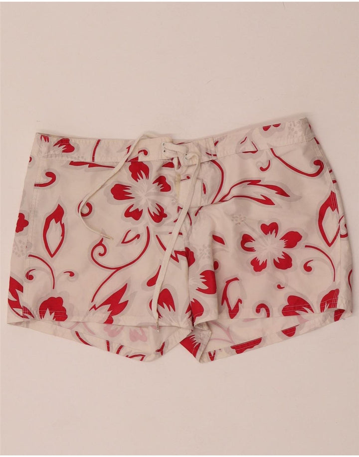 Sundek Womens Badeshorts US 8 Medium White Floral Polyester