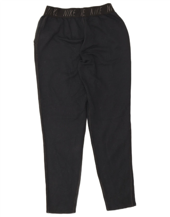 Nike Dame Dri Fit Grafisk træningsdragt Bukser UK 10 Small Black Polyester