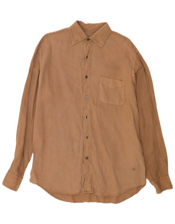 Fay Herreskjorte Str. 40 15 3/4 Medium Beige Linned