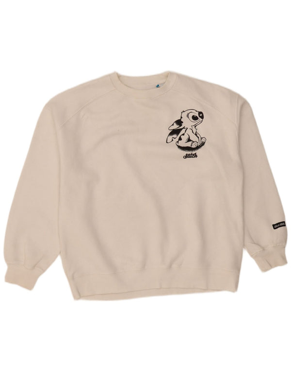 Zara Girl Stitch Grafisk Sweatshirt Jumper 13-14 år Hvid Bomuld