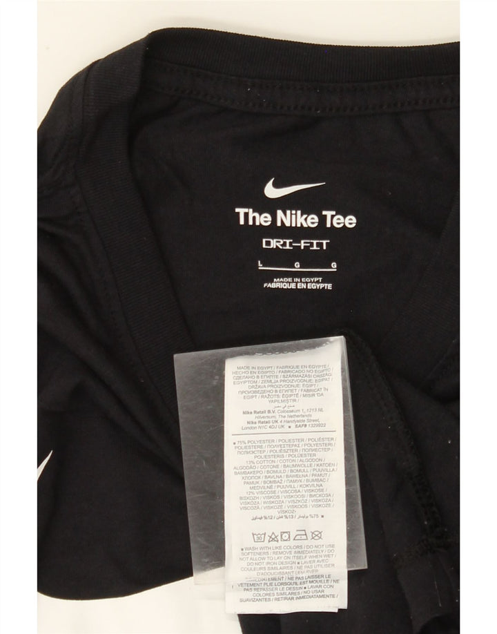 NIKE Herre Dri Fit grafisk T-shirt Top Stor sort bomuld