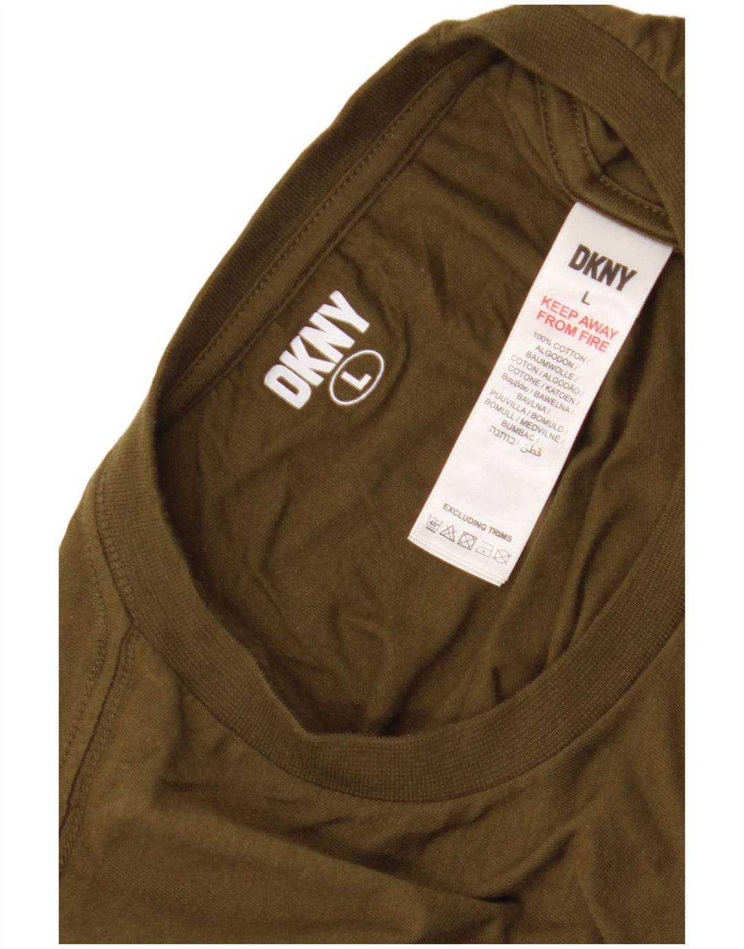 Dkny Herre T-Shirt Top Stor Khaki Bomuld