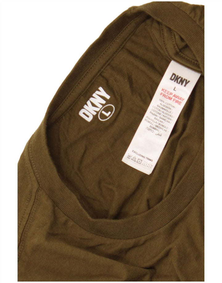 Dkny Herre T-Shirt Top Stor Khaki Bomuld