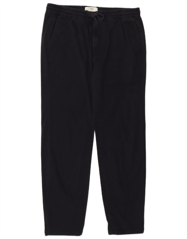 Marks & Spencer Herre Lige Chino Bukser Medium W32 L29 Navy Blue