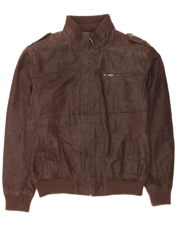 Bata and More Herre Militær Læderjakke IT 54 2XL Brun