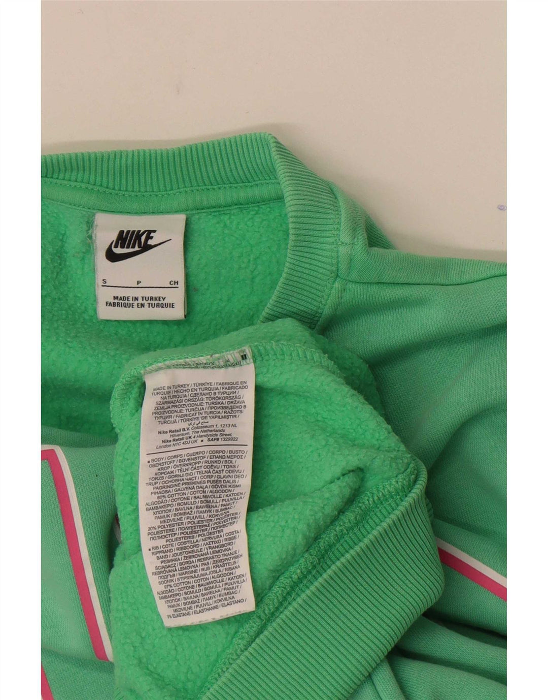Nike Womens Graphic Oversized Sweatshirt Jumper UK 10 Lille grøn bomuld
