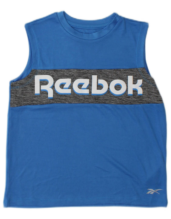 Reebok Boys Grafisk Vest Top 10-11 år Blå Colourblock Polyester