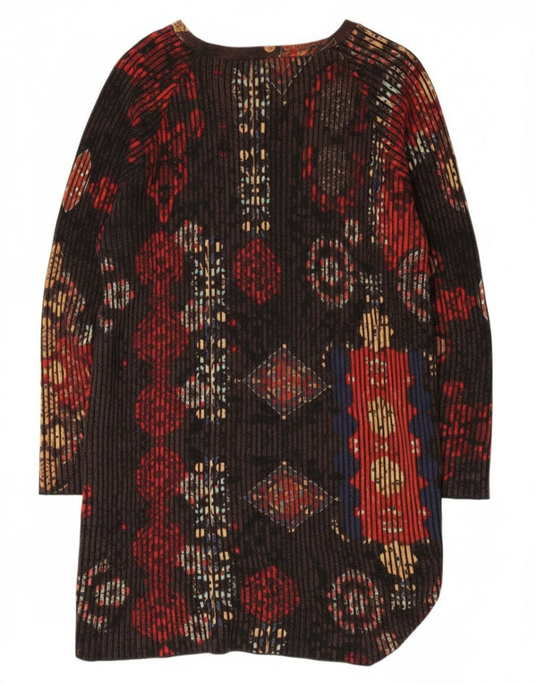 Desigual Dame Jumper Dress UK 18 XL Flerfarvet geometrisk bomuld