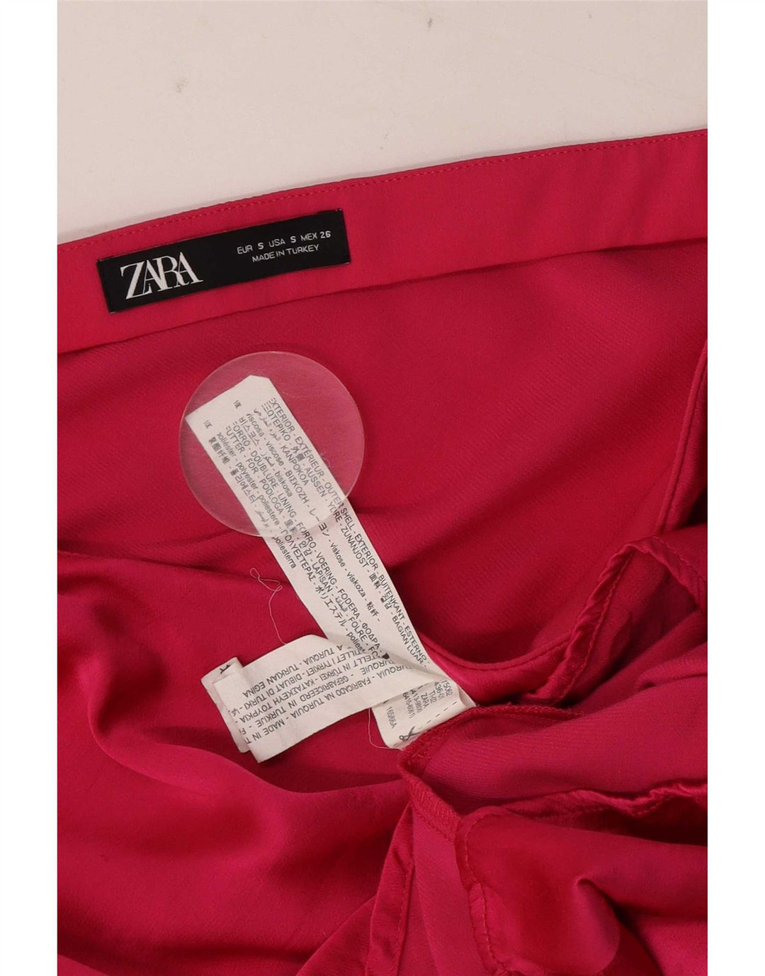 Zara Dame Mini-nederdel Small W26 Pink Viscose