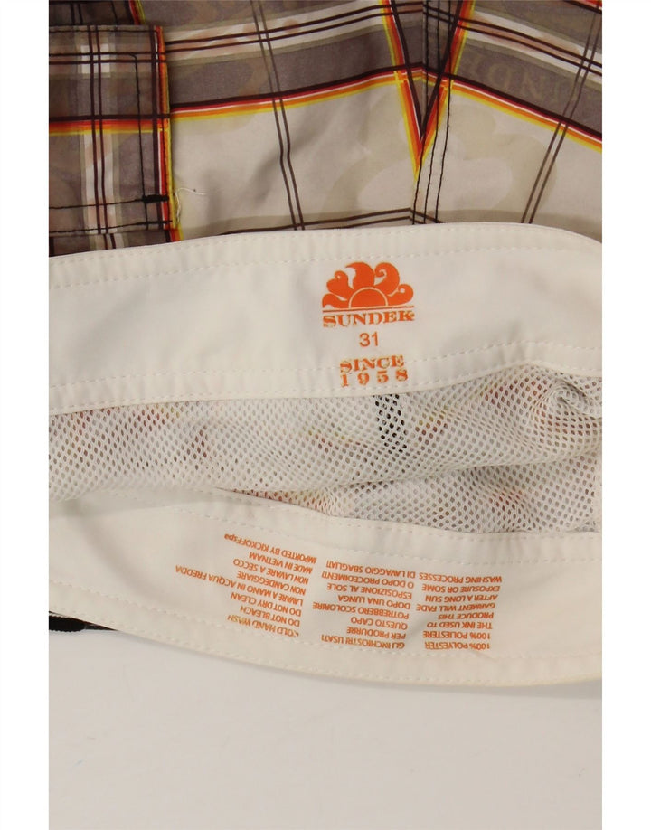 Sundek Herre badeshorts Medium Hvid Ternet polyester