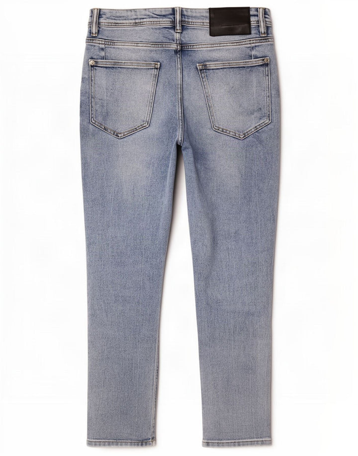 Zara Herre Distressed Cropped Jeans EU 40 Medium W31 L25 Blå