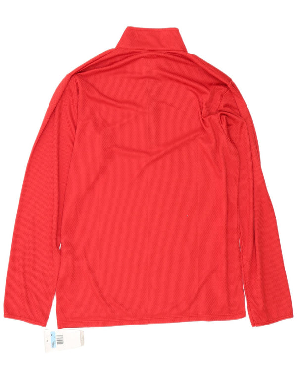 Nike Pullover med lynlås til mænd, træningsdragt, top UK 39/41 Medium rød polyester