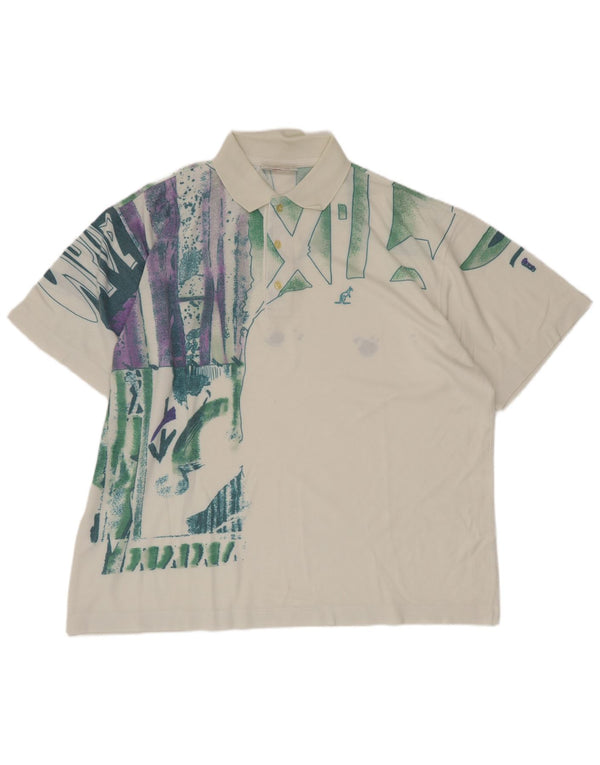 AUSTRALIAN L'ALPINA Grafisk poloshirt til mænd IT 48 Medium Hvid Geometrisk