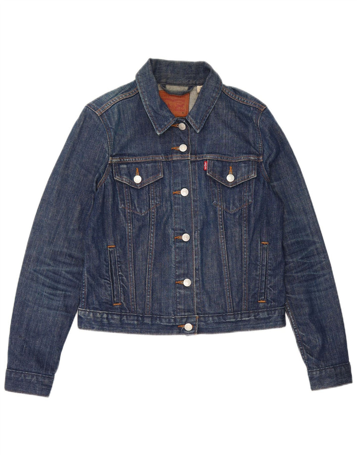 Levi's Dame Crop Denim Jacket UK 12 Medium Blue