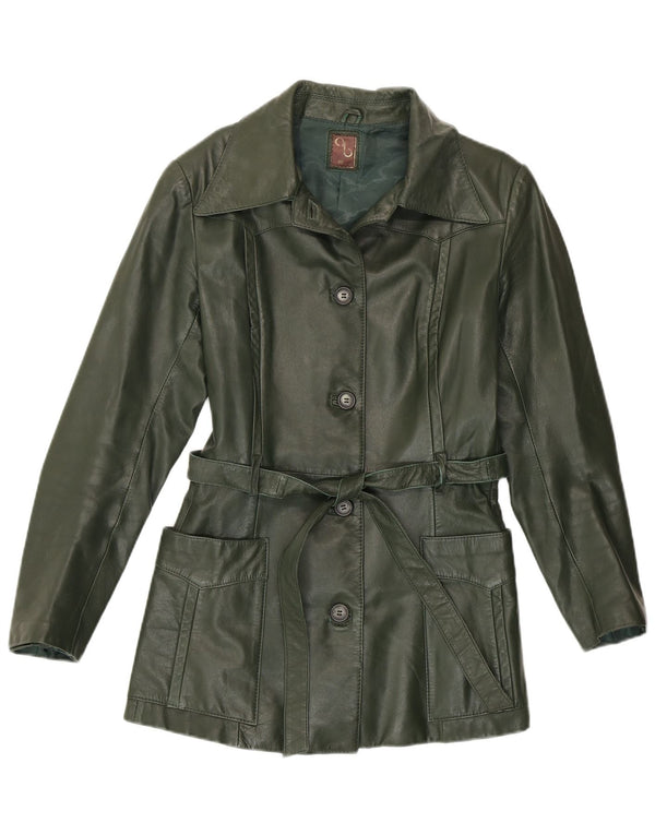 Vintage dame læderjakke IT 46 Large Green