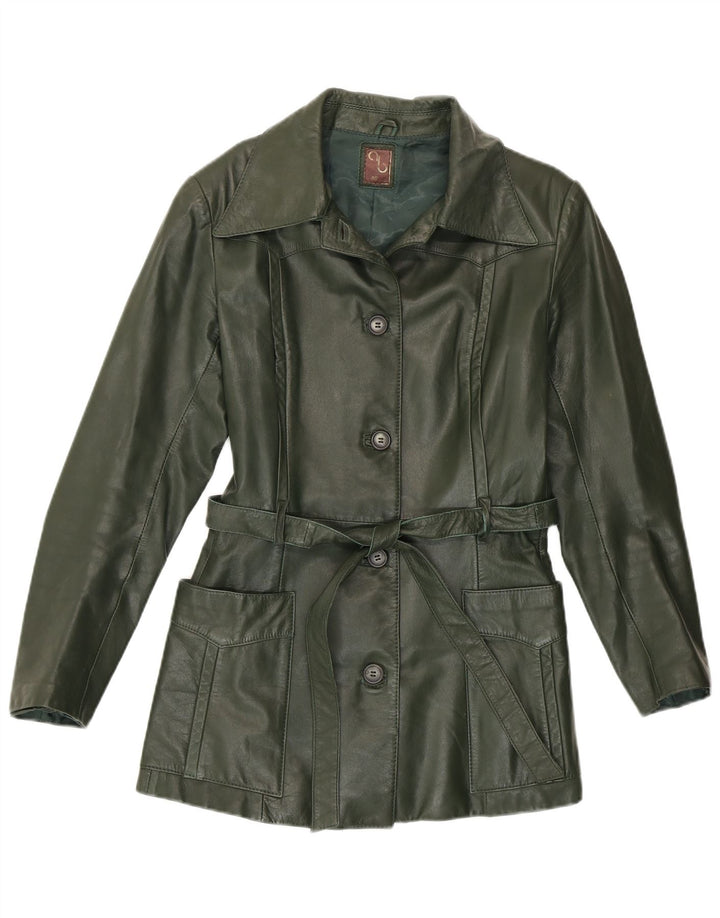 Vintage dame læderjakke IT 46 Large Green