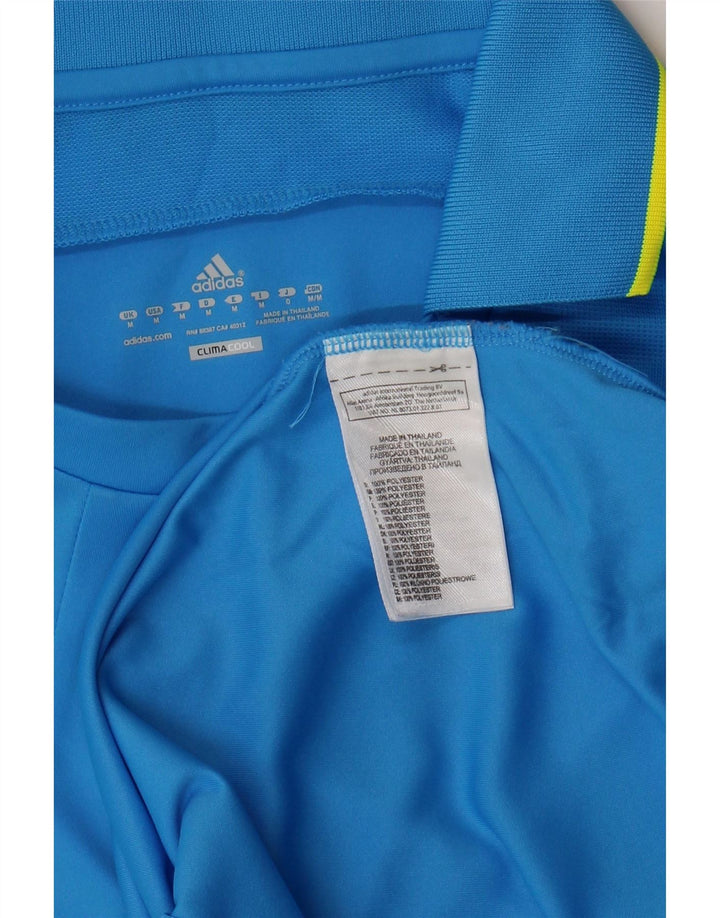 ADIDAS Mens Climacool Long Sleeve Polo Shirt Medium Blue Polyester Vintage Adidas and Second-Hand Adidas from Messina Hembry 