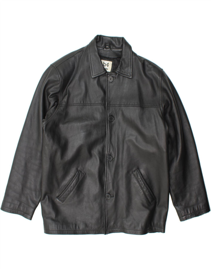B4 Mens Leather Jacket UK 44 2XL Black Leather Vintage B4 and Second-Hand B4 from Messina Hembry 