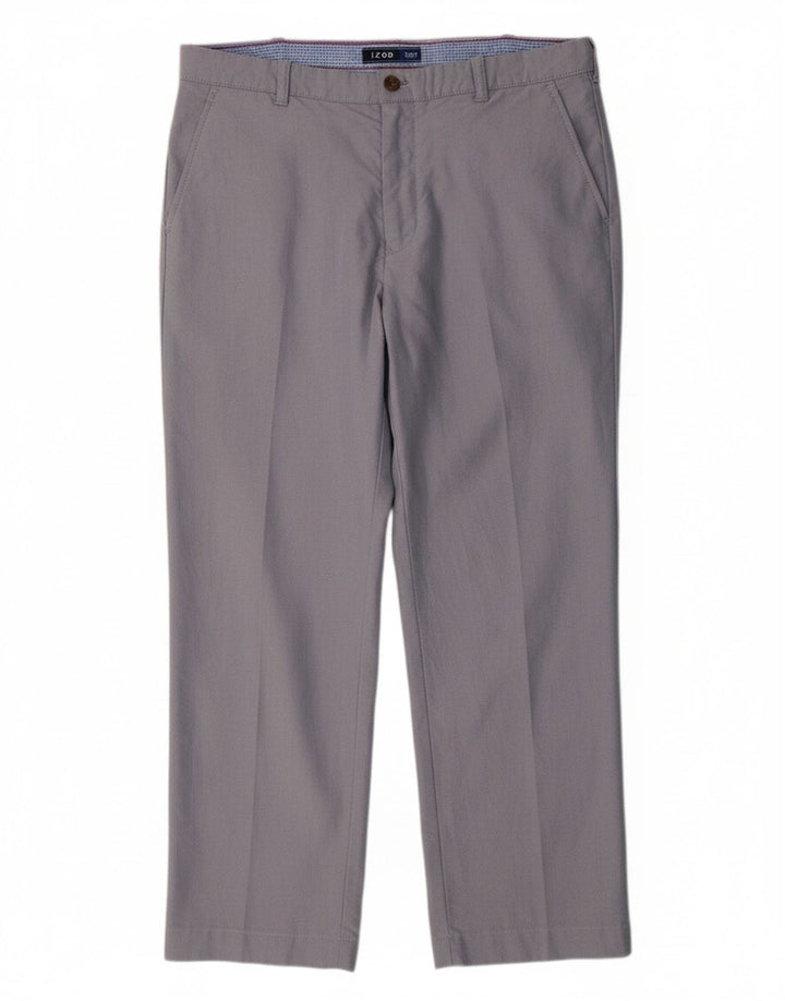 IZOD Mens Straight Chino Trousers W36 L29 Blue Cotton