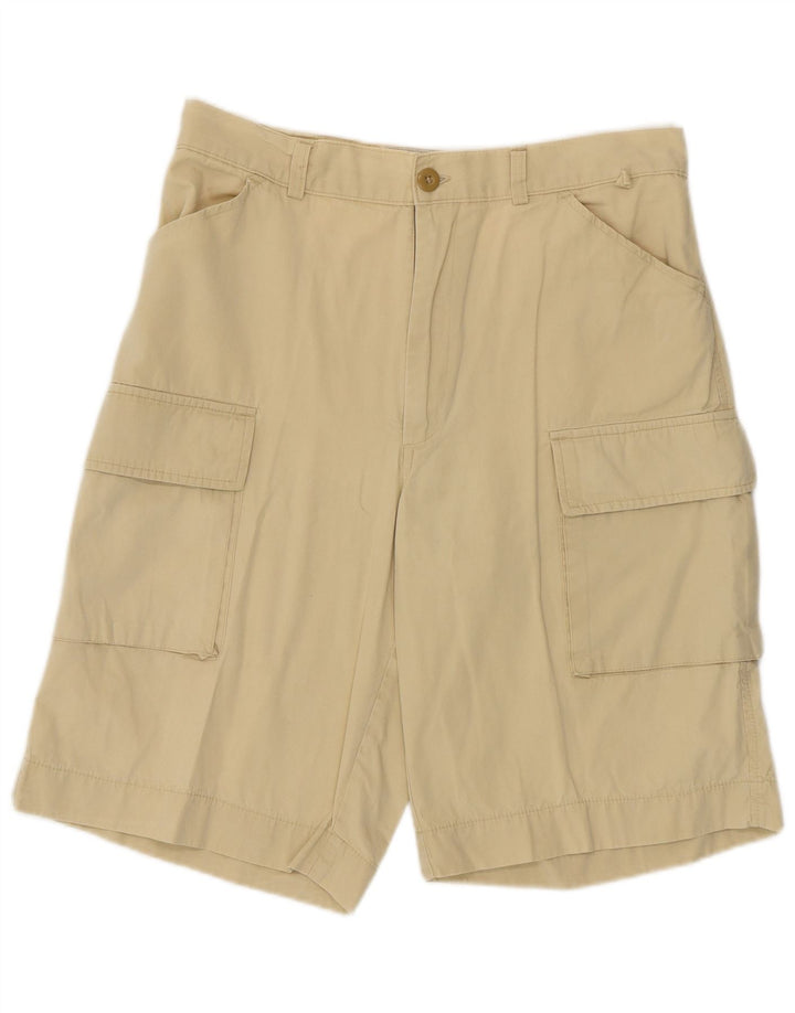 WAMPUM Mens Cargo Shorts W32 Medium  Beige Cotton