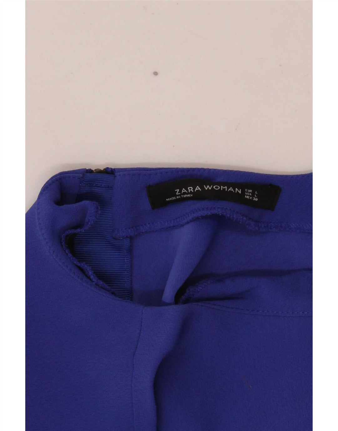 Zara Dame 3/4 ærmet Oversized bluse Top UK 16 Large Blue