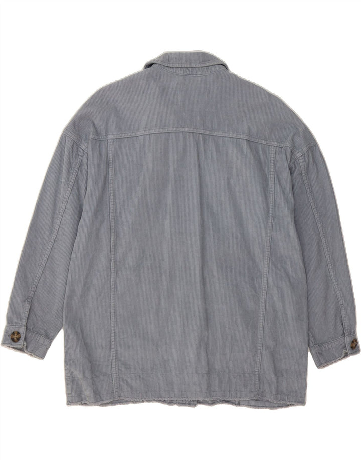 STRADIVARIUS Womens Oversized Corduroy Jacket UK 10 Small Grey Cotton Vintage Stradivarius and Second-Hand Stradivarius from Messina Hembry 