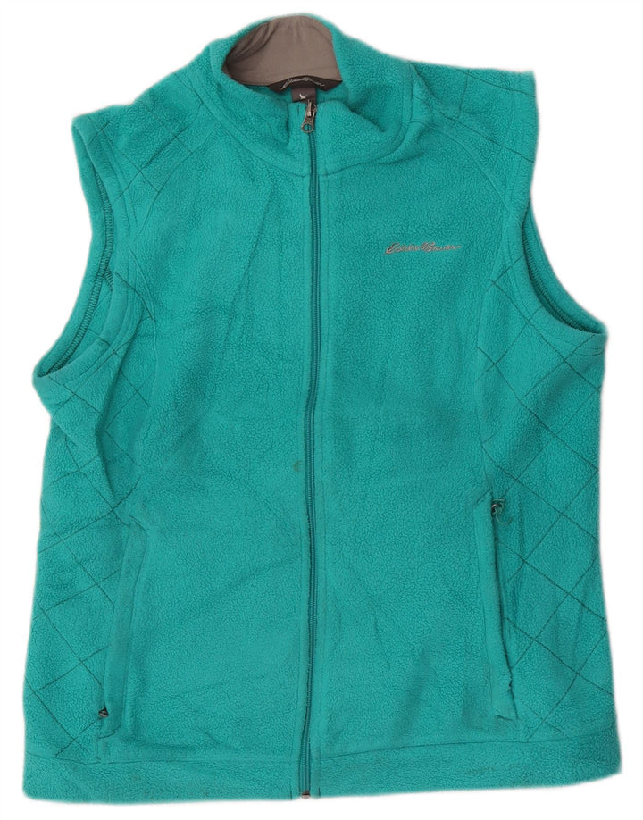 Eddie Bauer Dame Fleece Gilet UK 16 Stor turkis polyester