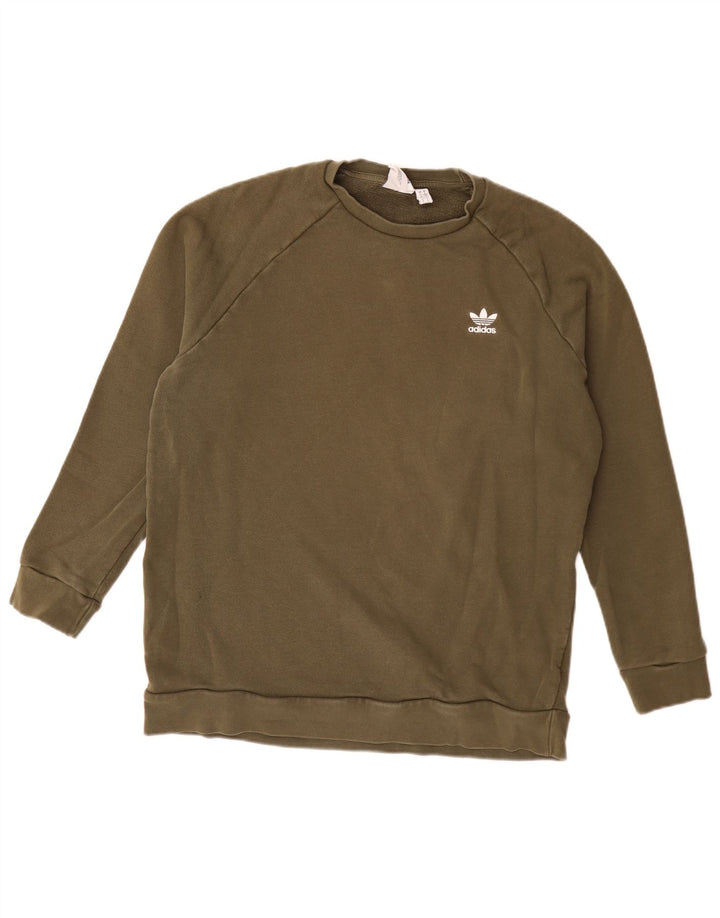 Adidas Sweatshirt til mænd, stor Khaki Bomuld