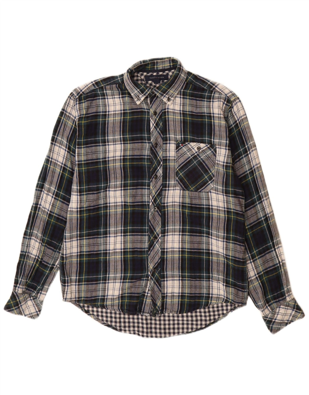 Tommy Hilfiger Herre flannelskjorte Lille flerfarvet plaid bomuld