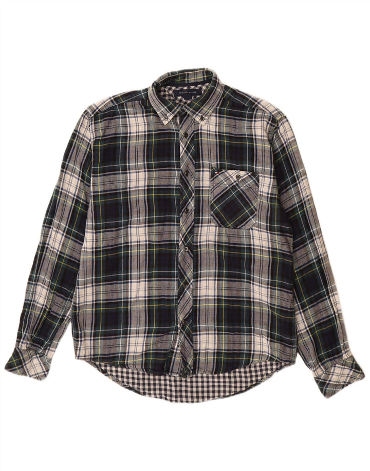 Tommy Hilfiger Herre flannelskjorte Lille flerfarvet plaid bomuld