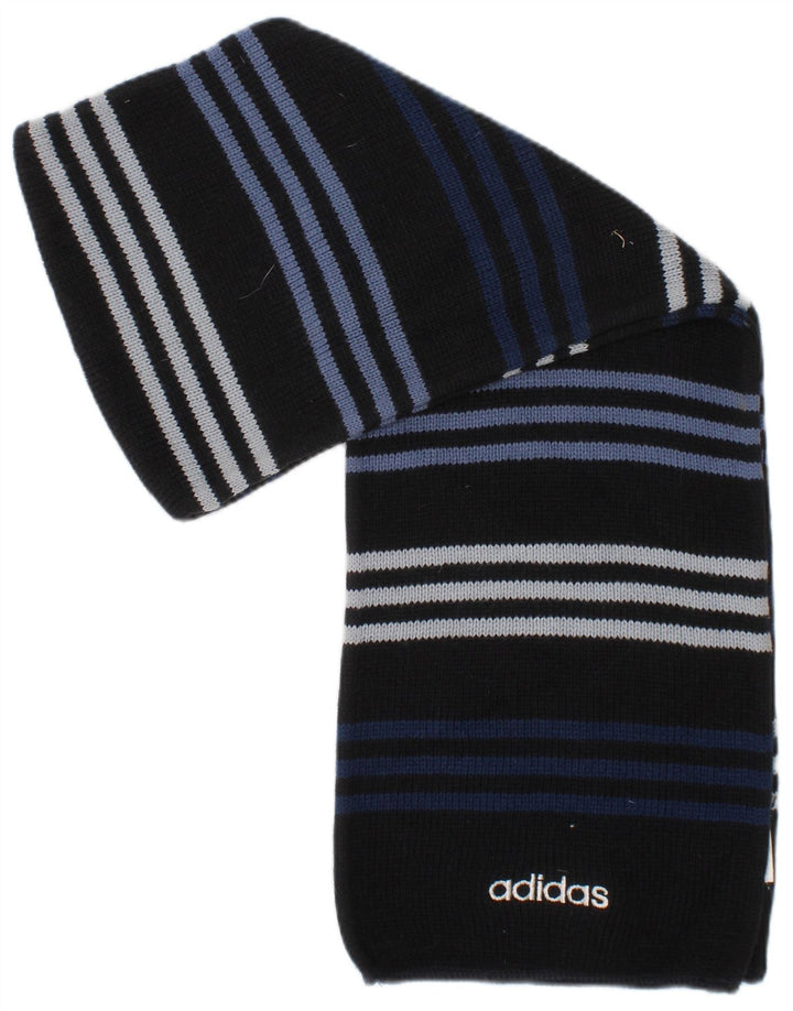 ADIDAS Boys Rectangle Scarf One Size Black Striped Acrylic