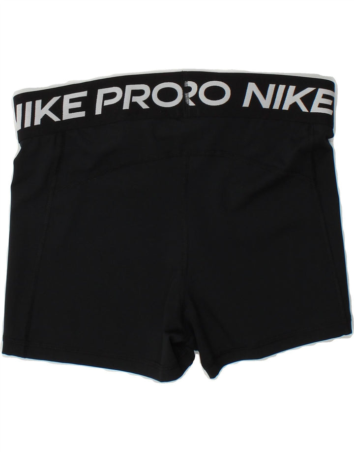 NIKE Womens Dri Fit Graphic Sport Shorts UK 16 Large  Black Polyester Vintage Nike and Second-Hand Nike from Messina Hembry 
