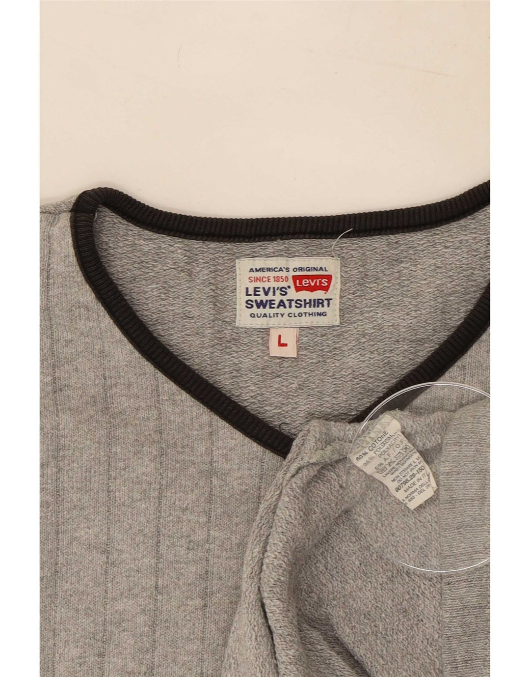 Levi's Herre V-hals sweater Stor grå bomuld