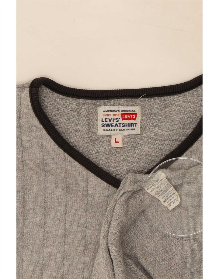 Levi's Herre V-hals sweater Stor grå bomuld