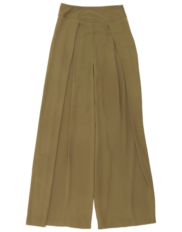 Marks & Spencer Kvinder Højtaljede Casual Bukser UK 8 Small W26 L32 Khaki