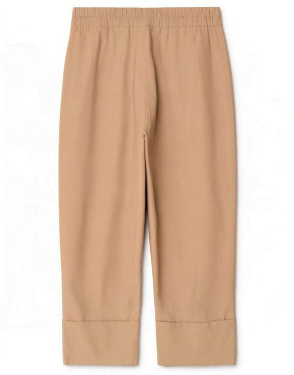 Zara Dame Cropped Trousers Medium W28 L25 Beige Viscose