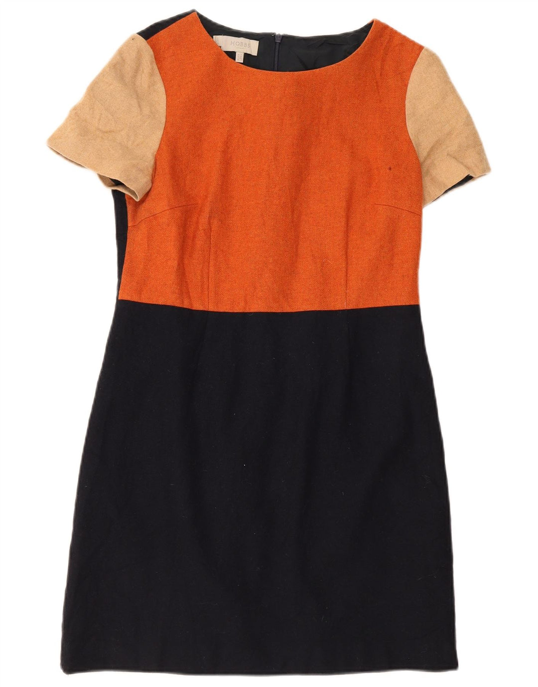 Hobbs Womens Sheath Dress UK 12 Medium Orange Colourblock Uld