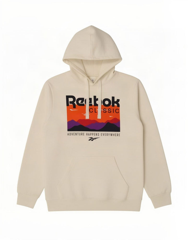 Reebok Grafisk hættetrøje til mænd mellem hvid bomuld
