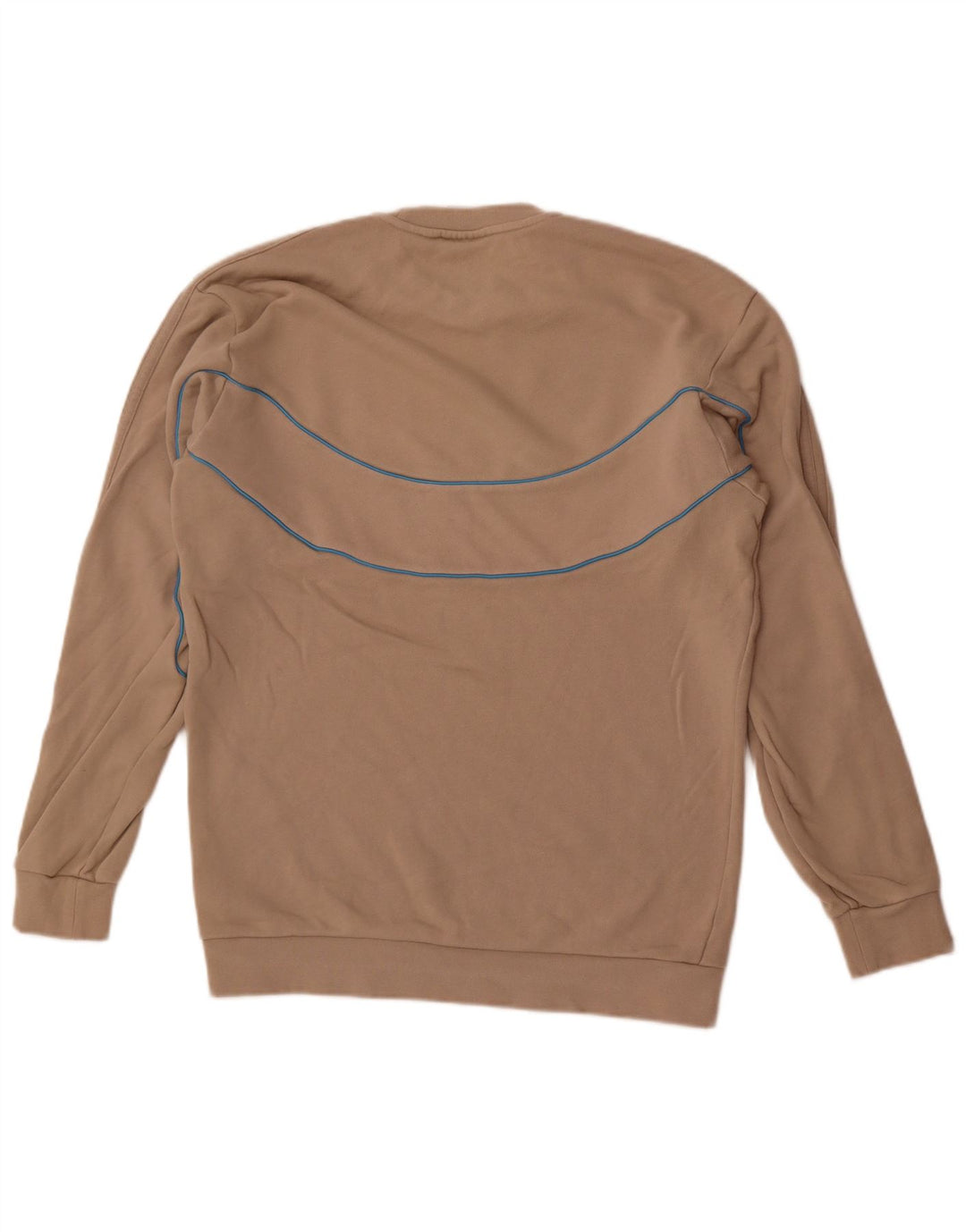 Adidas Herre Sweatshirt Jumper Small Beige Colourblock Bomuld
