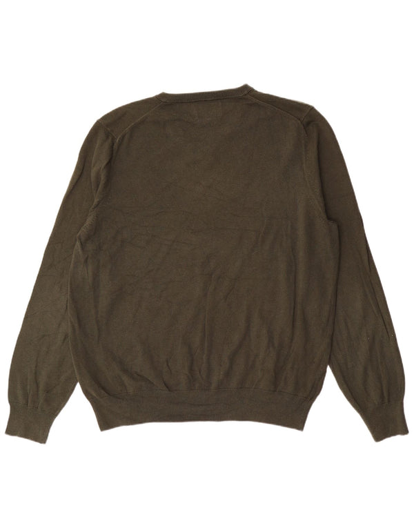 Marks & Spencer Herre V-hals sweater XL Khaki Bomuld