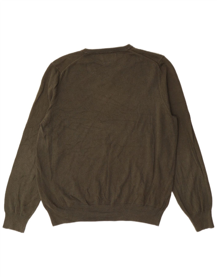 Marks & Spencer Herre V-hals sweater XL Khaki Bomuld
