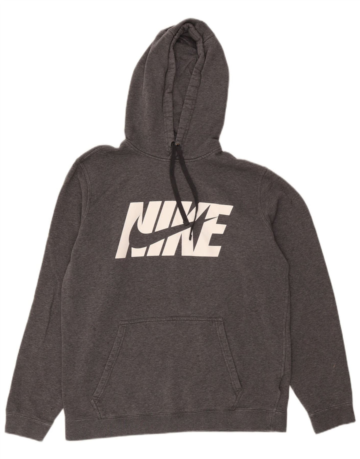Nike grafisk hættetrøje til mænd, stor grå flækket bomuld