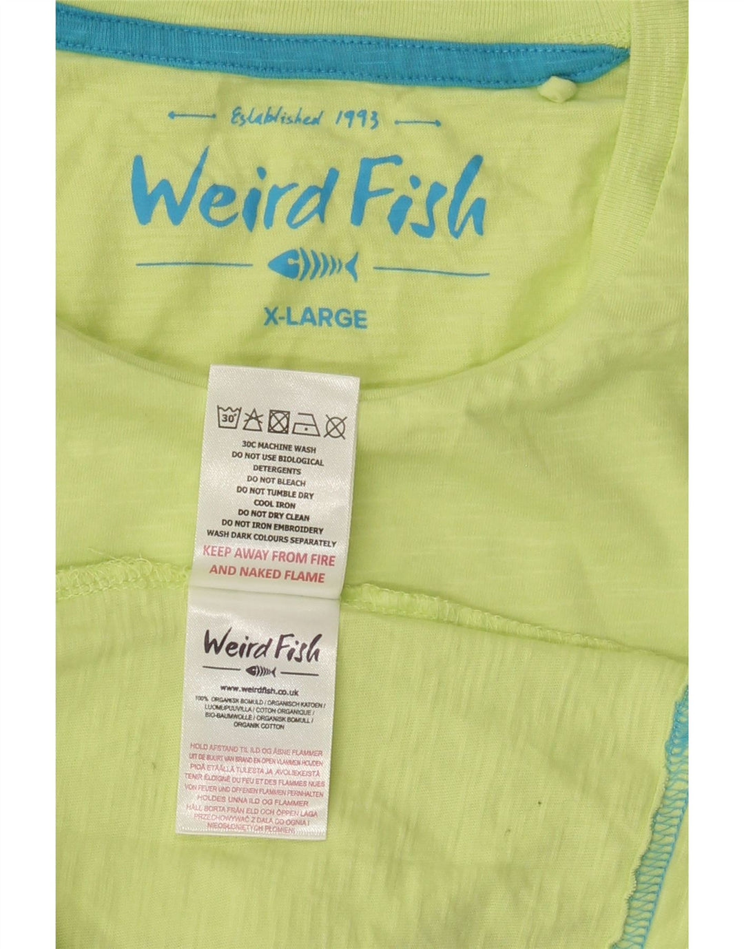 Weird Fish Herre T-Shirt Top XL Grøn Bomuld
