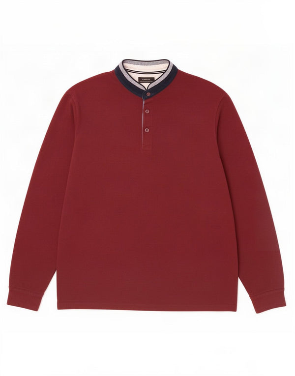 Zara Langærmet Rugby Polo Shirt Stor Burgundy
