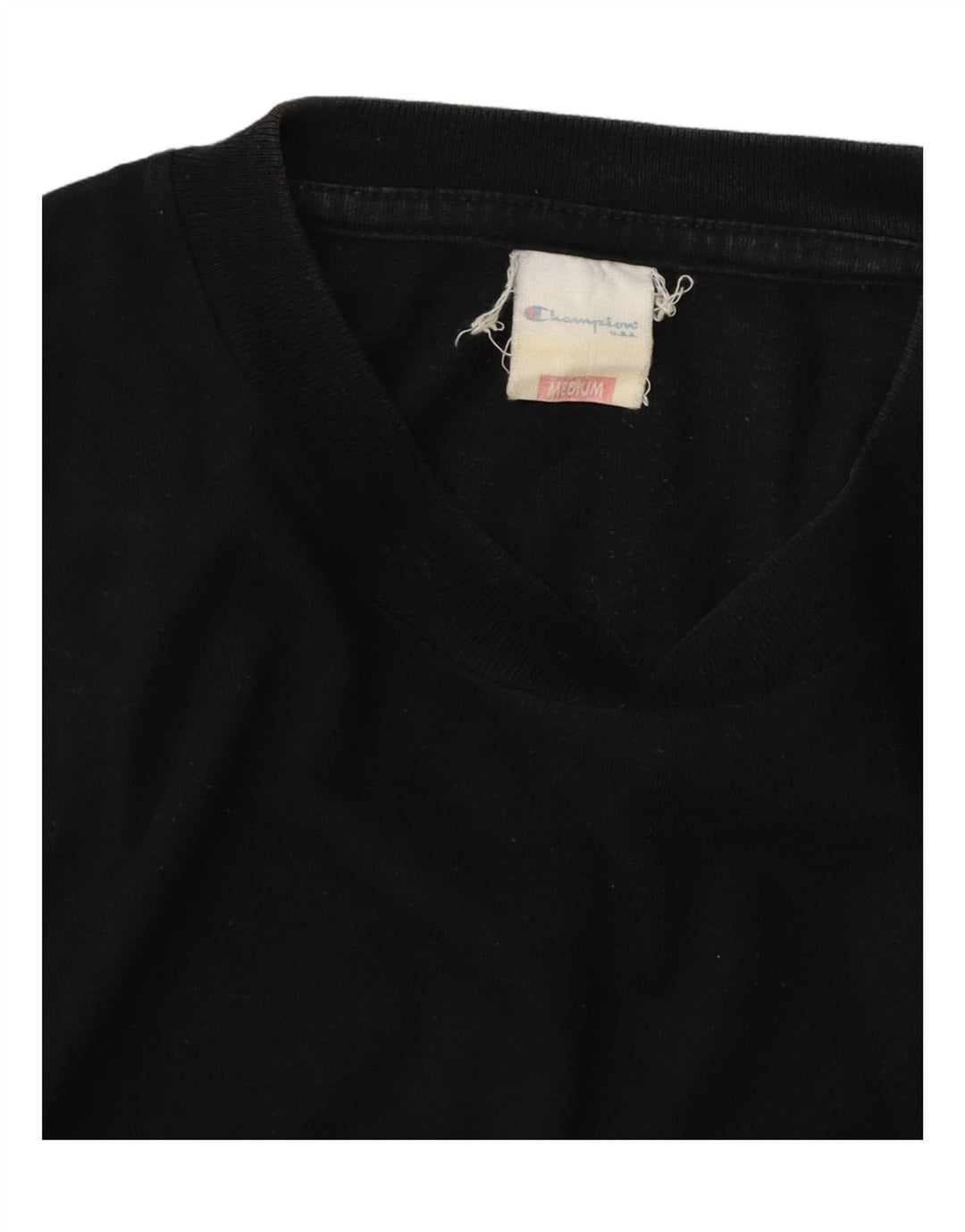 CHAMPION Herre grafisk T-shirt Top Medium Sort Bomuld